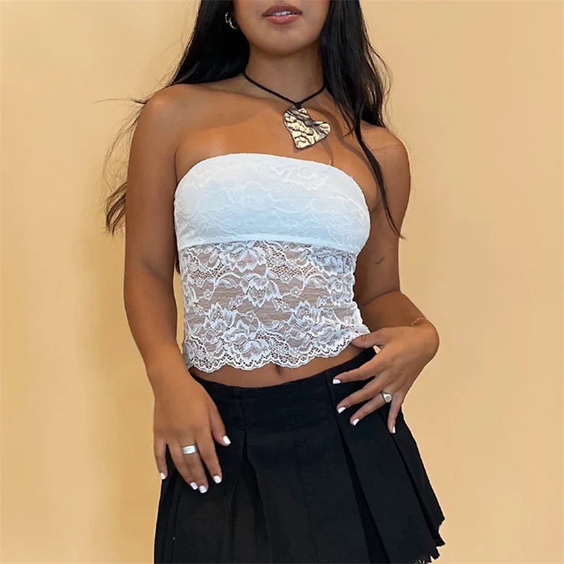 Elegant Lace Tube Top