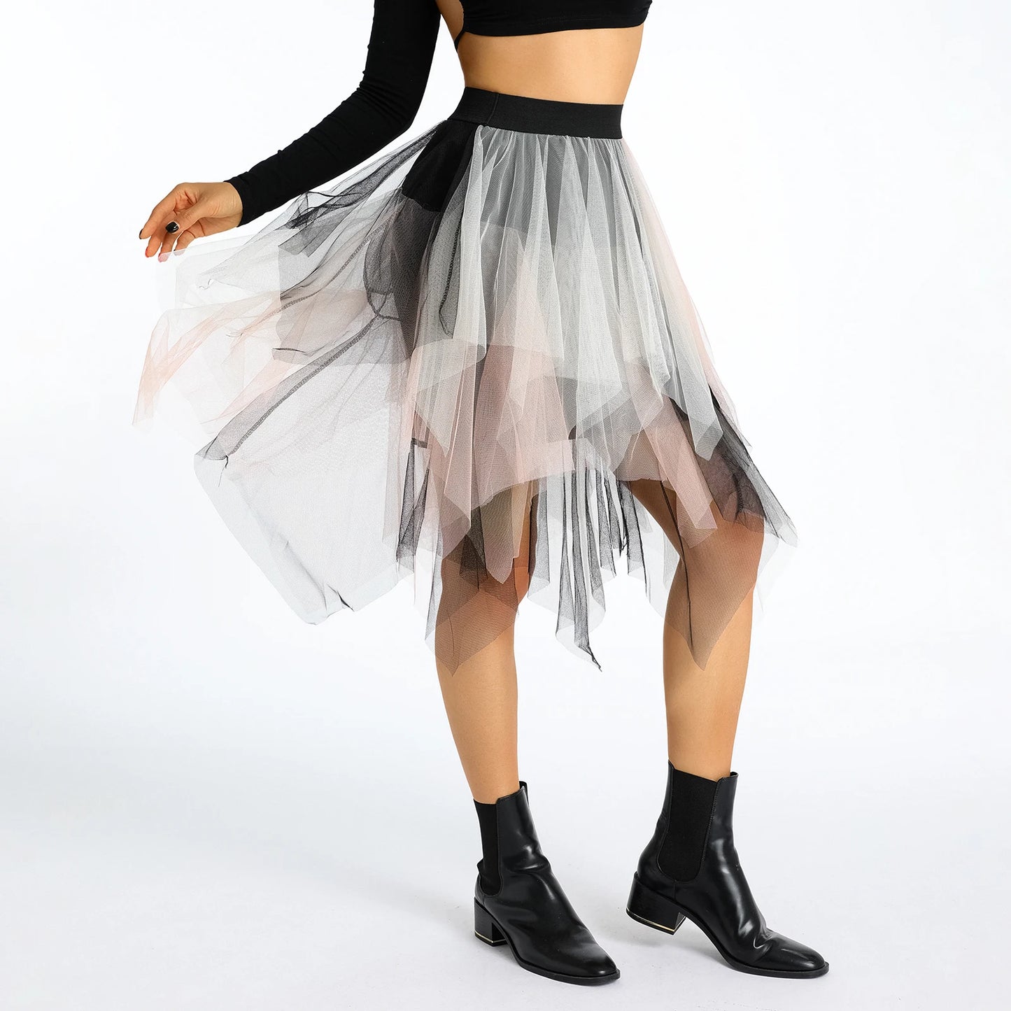 Elegant Elastic Tulle Skirt