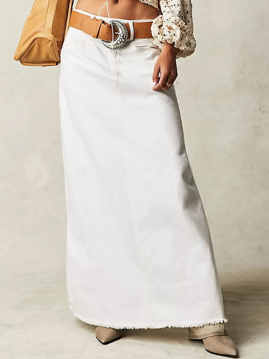 Vintage Denim Maxi Skirt