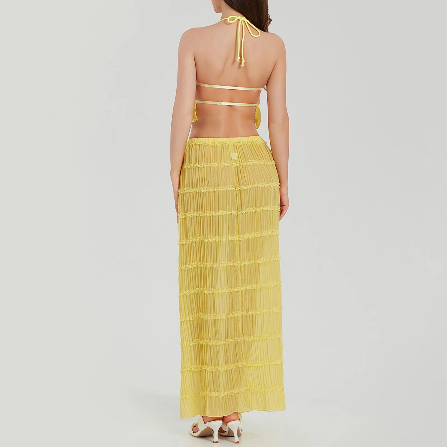 Summer Set Maxi Long Skirt and Backless Top