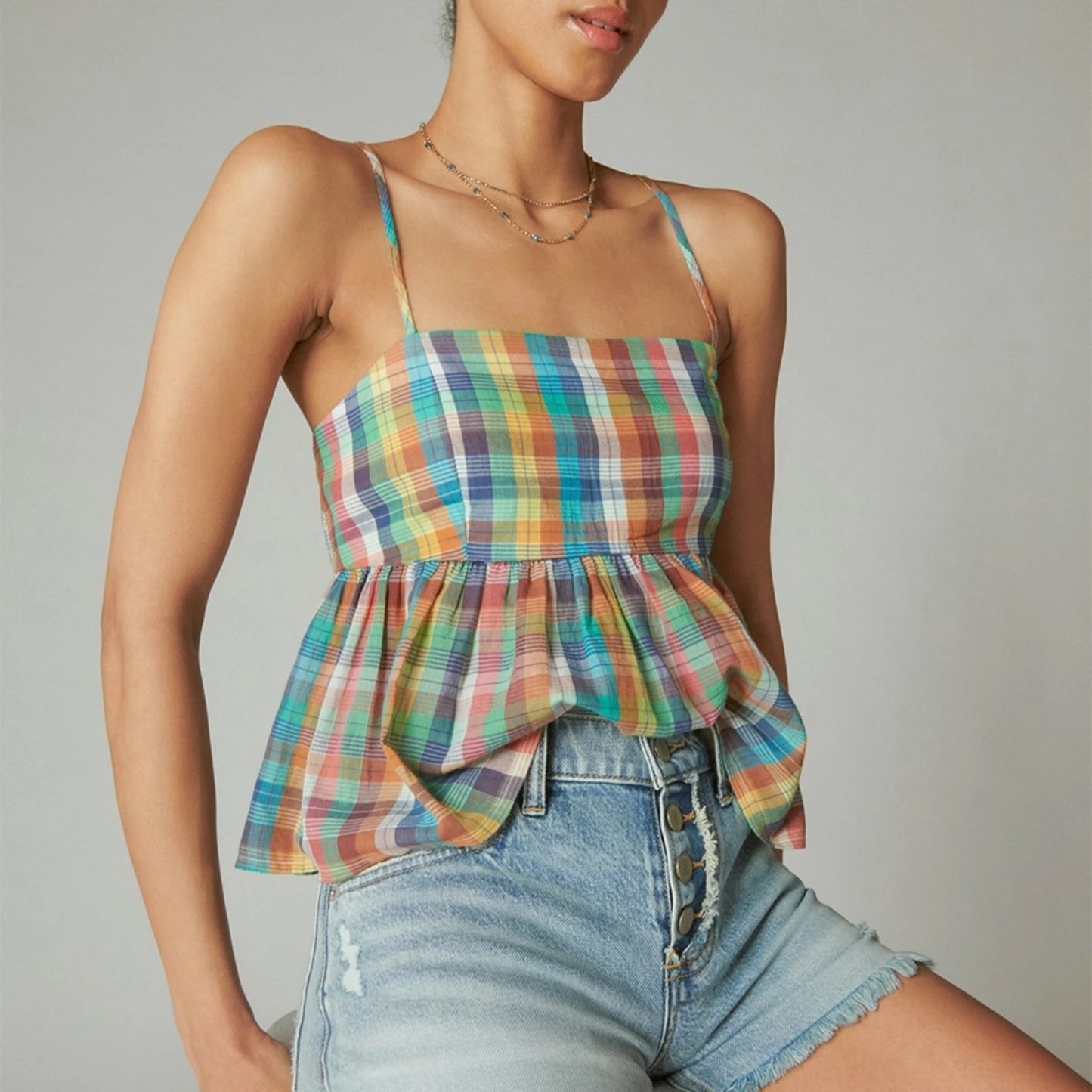 Striped Plaid Picnic Camisole