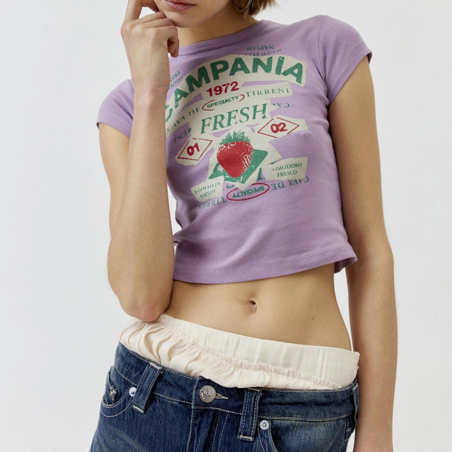 Campania Fresh Strawberries Graphic Baby Tee