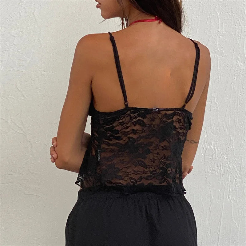 Radiant Asymmetrical Lace Camisole