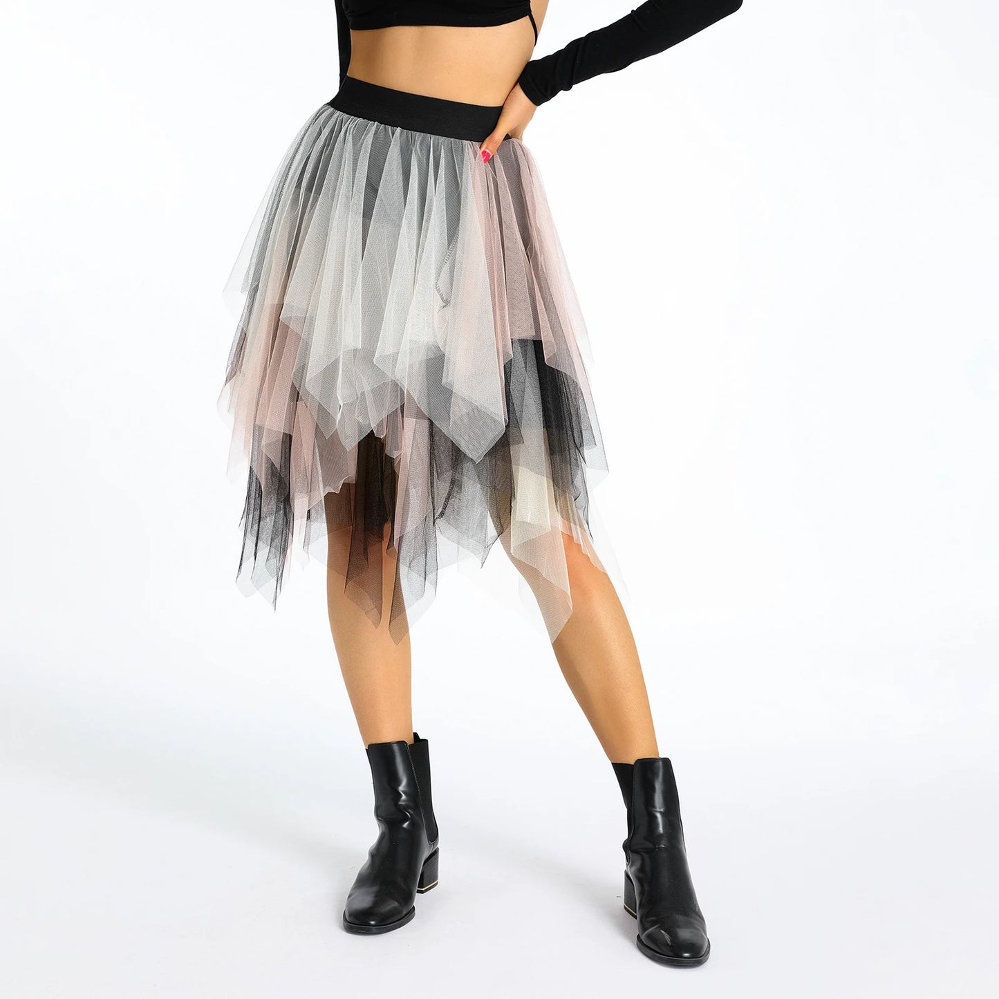 Elegant Elastic Tulle Skirt