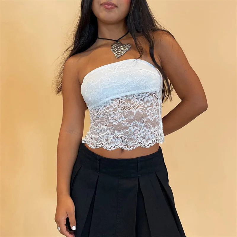 Elegant Lace Tube Top