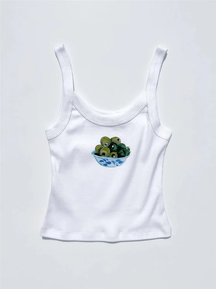 Blue Olive Bowl Camisole